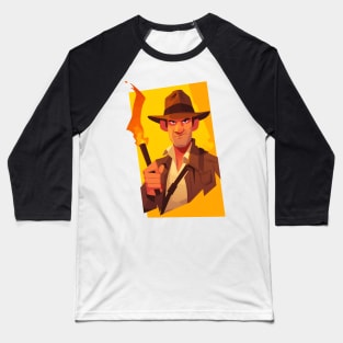 Daring Explorer with a Torch - Indy Baseball T-Shirt